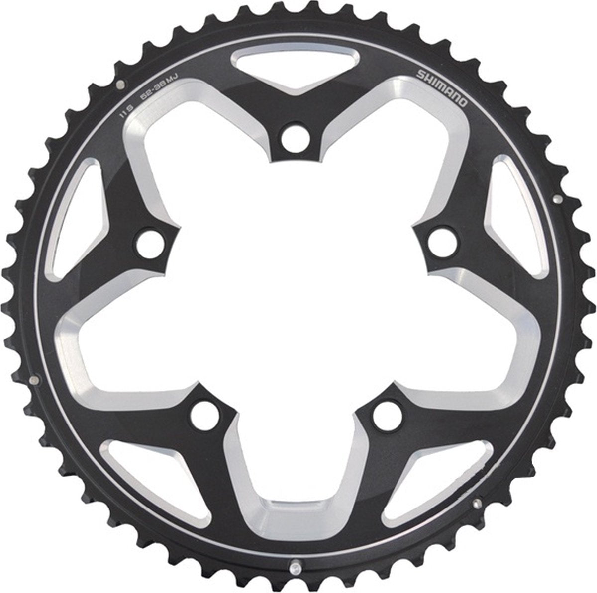 Shimano blad race 52t 11v 110mm voor 52-36t zwart y1pr98060