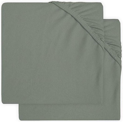 Jollein - baby hoeslaken ledikant jersey (ash green - 2 stuks) - katoen - 60x120cm