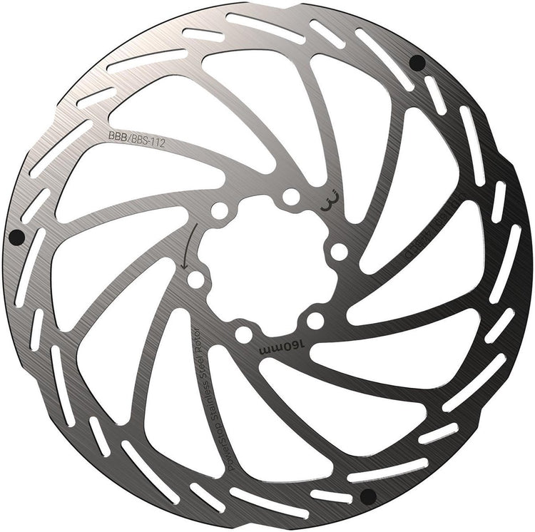 Bbb cycling schijfrem powerstop 6-gaats remschijf bbs-112 - zilver - 160 mm