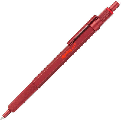 Rotring 600-balpen | medium punt | zwarte inkt | rood behuizing | navulbaar