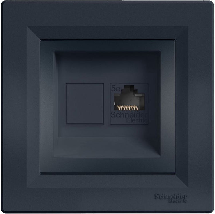 Merkloos sans marque schneider electric asfora categorie 5e antraciet computercontactdoos