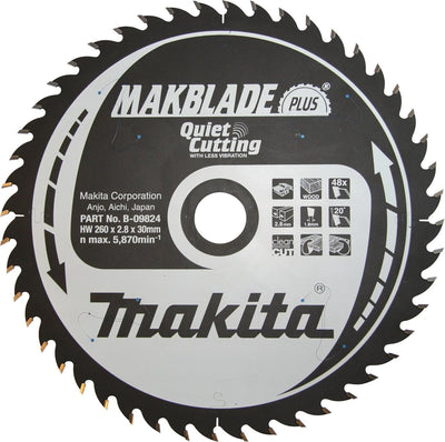 Makita cirkelzaagblad voor hout | makblade-plus | ø 260mm asgat 30mm 48t - b-09824