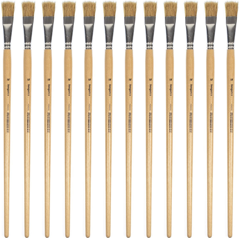 Kangaro lyonse penseel nr 18 - gelakt hout - doos a 12 stuks - k-840218
