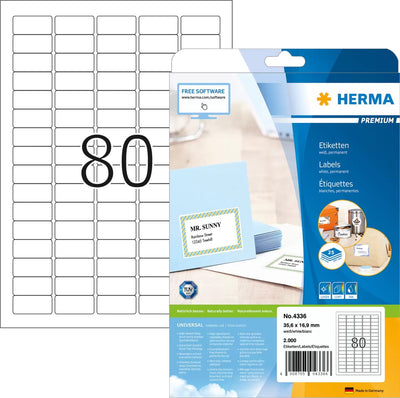 Herma etiketten wit 35.6x16.9 premium a4 2000 st.