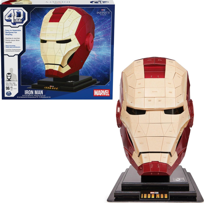 4d build marvel - iron man - 3d puzzel - 96 stuks - kartonnen bouwpakket