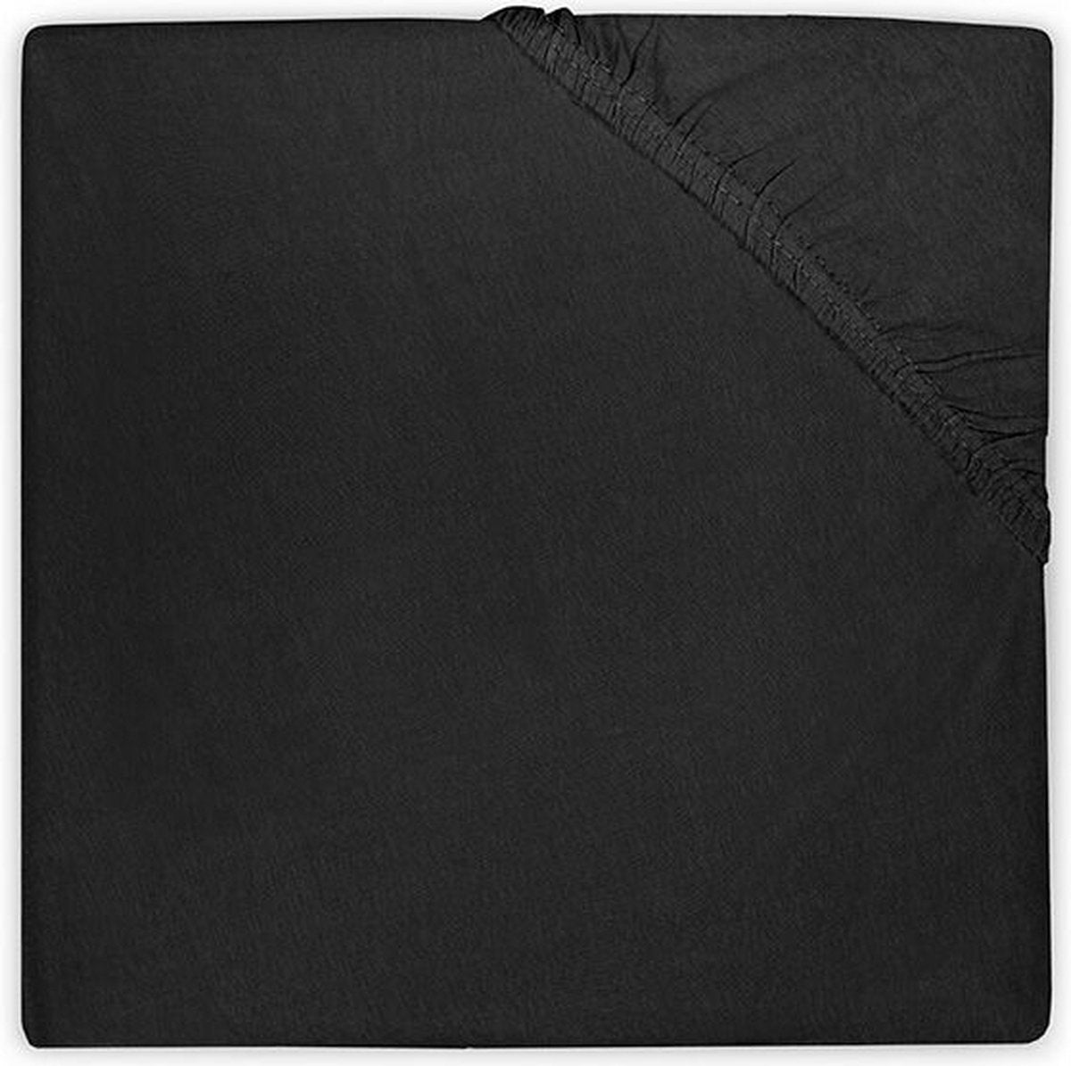 Jollein - baby hoeslaken ledikant jersey (zwart) - katoen - 60x120cm