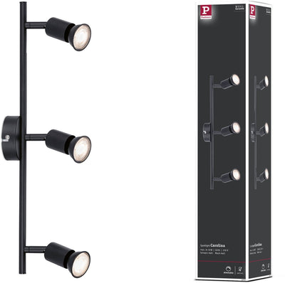 Paulmann spotlight carolina gu10 230v max. 3x10w dimbaar zwart mat