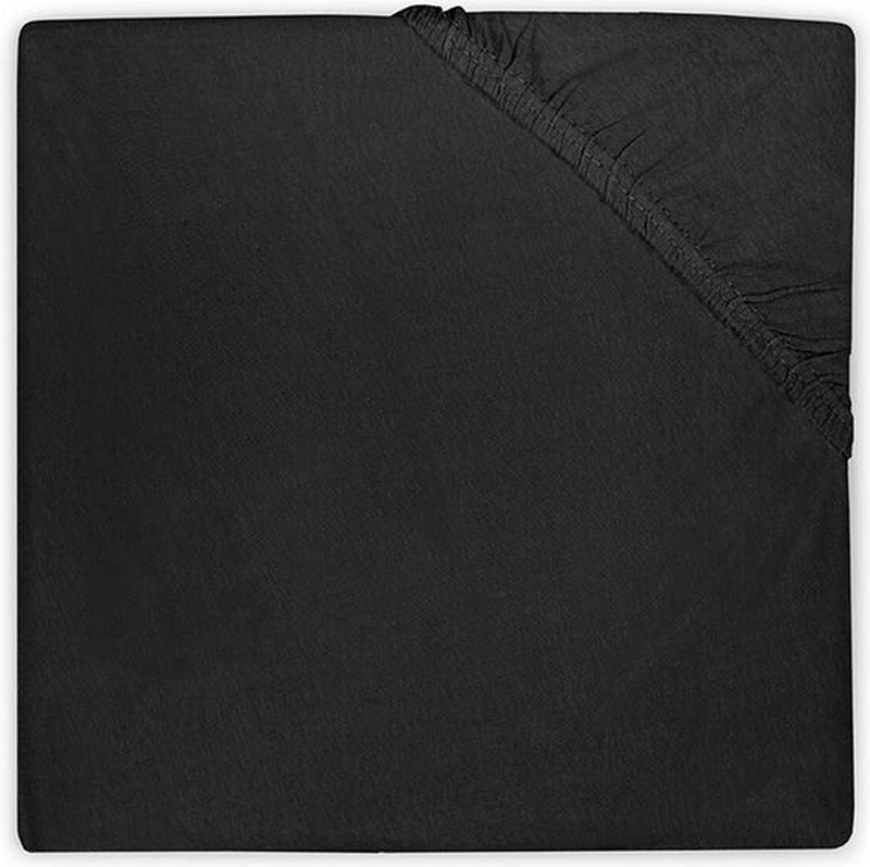 Jollein - baby hoeslaken ledikant jersey (zwart) - katoen - 60x120cm