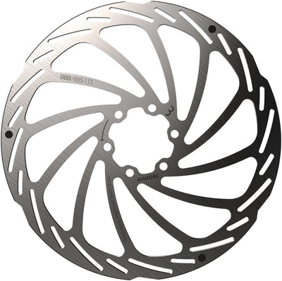 Bbb cycling schijfrem powerstop 6-gaats remschijf bbs-113 - zilver - 180 mm