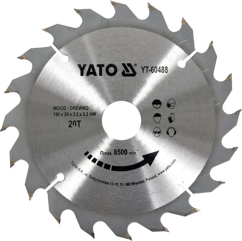 Yato cirkelzaagblad ø185 mm - 18 t - binnendiameter 20 mm