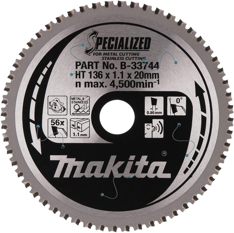 Makita toebehoren - zaagblad voor metaal, 136x20 mm, 56 tanden b-33744