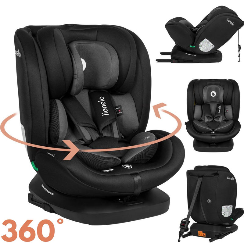 Lionelo bastiaan 4in1 - autostoel isofix 360° draaibaar - van geboorte tot 12 jaar (40-150 cm groep 0 1 2 3) - rwf fwf - memory foam - sideprotect - volledig verstelbaar - comfortabele brede zitting - autostoeltje i-size