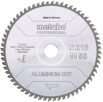 Metabo aluminium cut professional 628447000 cirkelzaagblad 254 x 30 x 2 mm aantal tanden: 72 1 stuk(s)