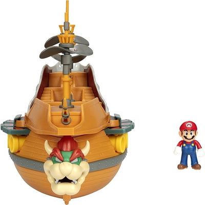 Jakks super mario deluxe bowser's luchtschipspeelset met mario-actiefiguur