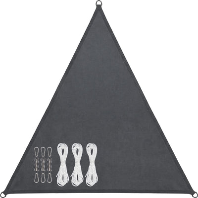 Abbey camp schaduwdoek - pes - 3.6x3.6x3.6m- grijs - zonnedoek - rvs ringen - sunshade