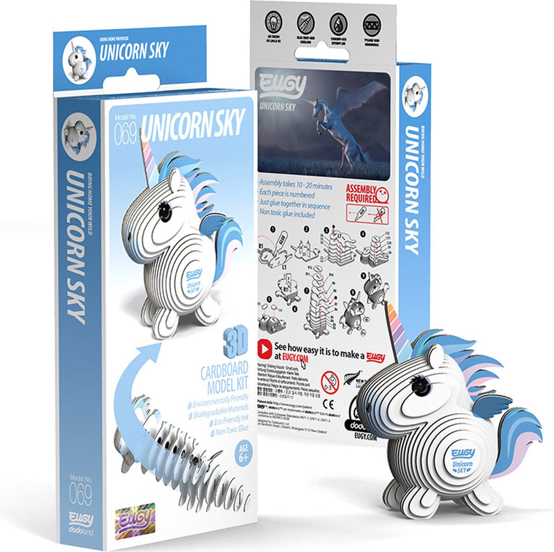 Eugy 3d puzzel - eenhoorn hemel - fantasiefiguren - duurzaam - verzamel ze allemaal - 6 jaar