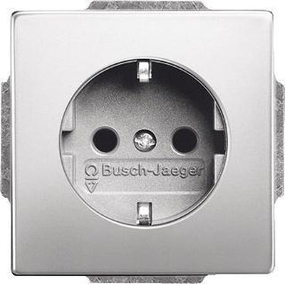 Busch-jaeger abb pure roestvrij staal wandstopcontact (wcd schakelmateriaal) - 2cka002011a3850 - e2k4t