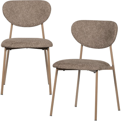 Woood valor eetkamerstoelen - polyester - zand- set van 2