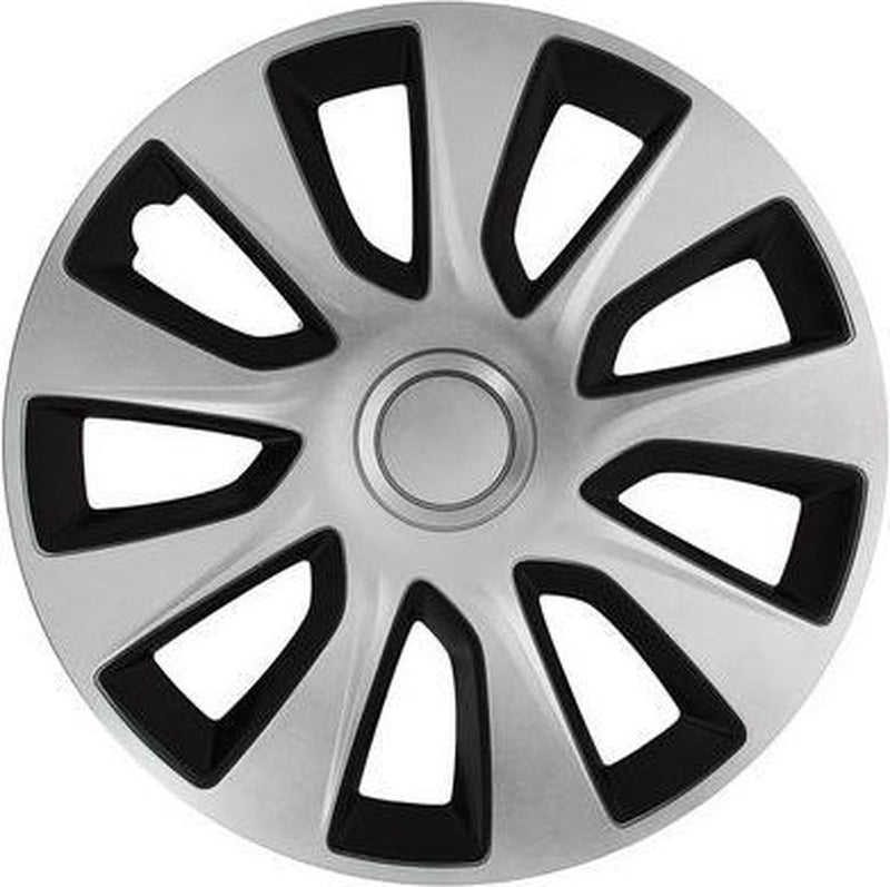Car plus wieldoppen washington 15 inch abs zilver zwart set van 4