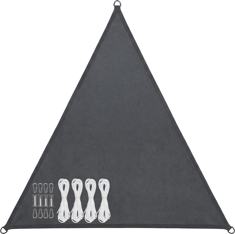 Abbey camp schaduwdoek - pes - 3.6x3.6x3.6m- grijs - zonnedoek - rvs ringen - sunshade