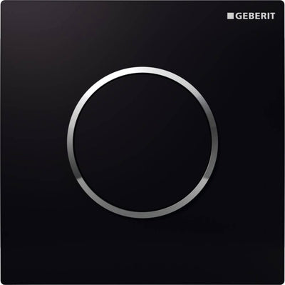 Geberit type10 urinioir bedieningsplaat - pneumatisch - ronde knop - zwart glans chroom