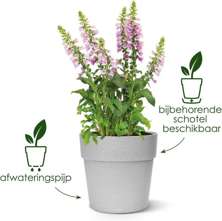 Elho vibia straight rond 25 - bloempot voor buiten - ø 24.3 x h 23.2 cm - antraciet