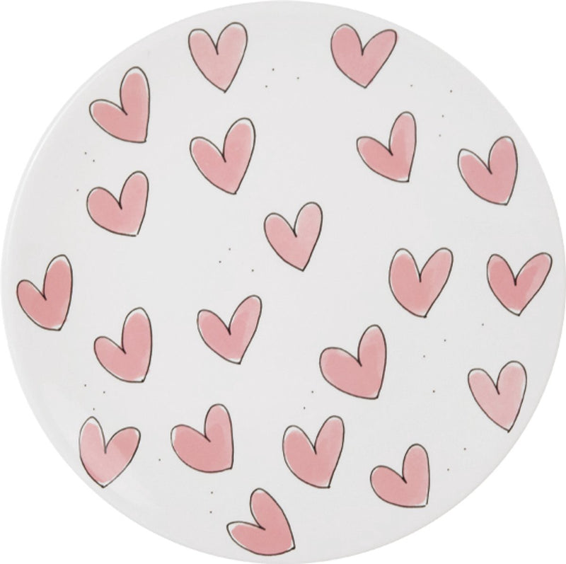 Blond amsterdam , even bijkletsen, pink: bord 22 cm hearts