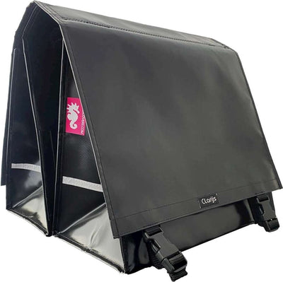 Clarijs fietstas dubbel xl pvc 46l met uitsparing zwart