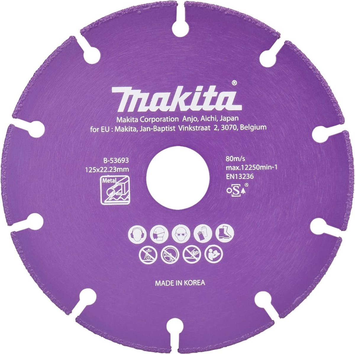Makita b-53693 diamantschijf staal | 125 x 22,23 x 1,3 mm