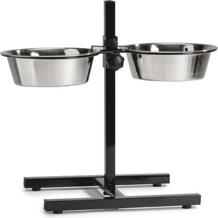 Beeztees standaard - dinerset hond - zwart - 20 cm