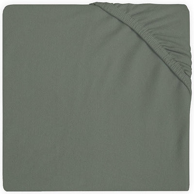Jollein - baby hoeslaken boxmatras jersey (ash green) - katoen - hoeslaken box - 75x95cm