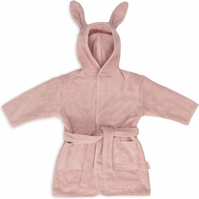 Jollein - baby badjas badstof 3-4 jaar - badjas kinderen met capuchon - wild rose