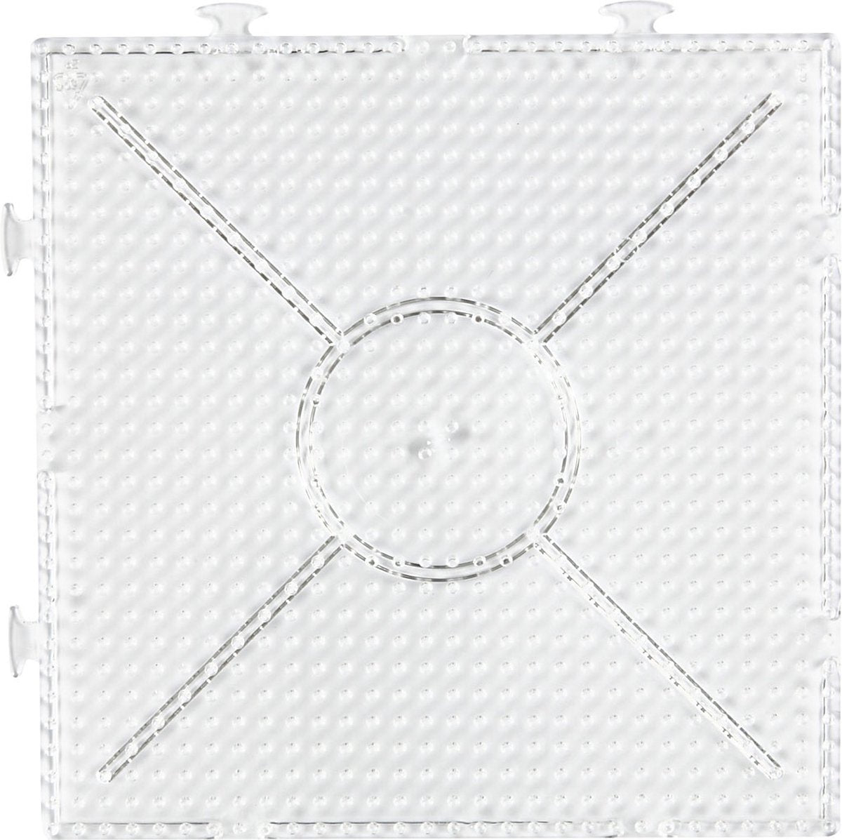 Creotime grondplaat voor strijkkralen - strijkkralenbord - onderplaat - groot vierkant - medium strijkkralen - 15x15cm - 1 stuk