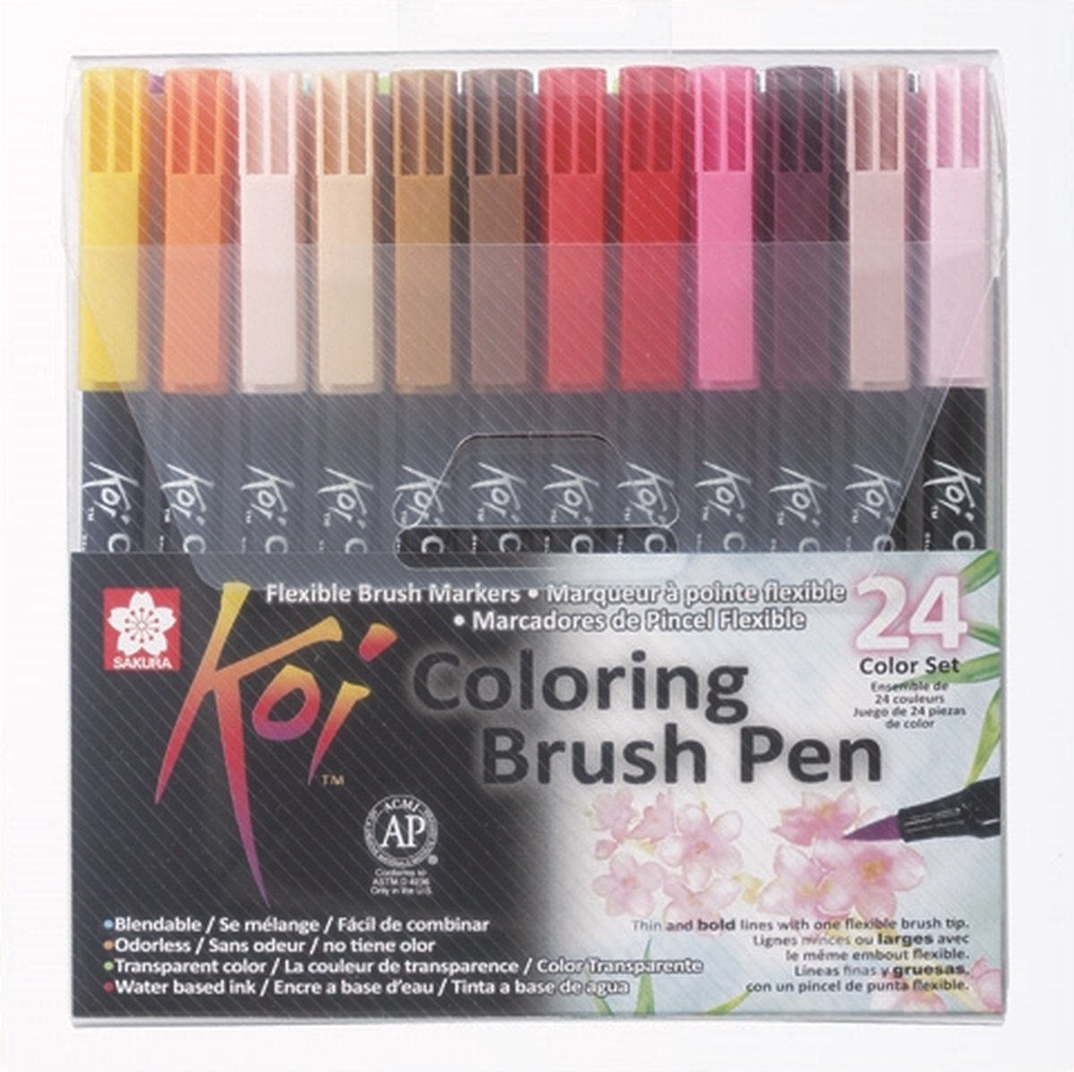 Sakura koi coloring brush pen set | 24 kleuren