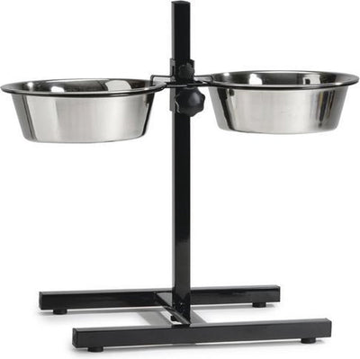 Beeztees standaard - dinerset hond - zwart - 20 cm