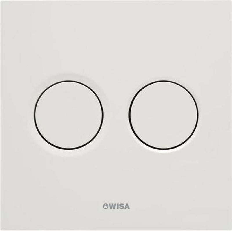 Wisa luga bedieningsplaat kunststof pneumatisch 16x16cm met dualflush voor xs wc element wit