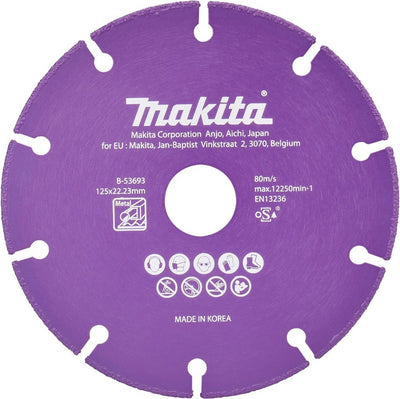 Makita b-53693 diamantschijf staal | 125 x 22,23 x 1,3 mm