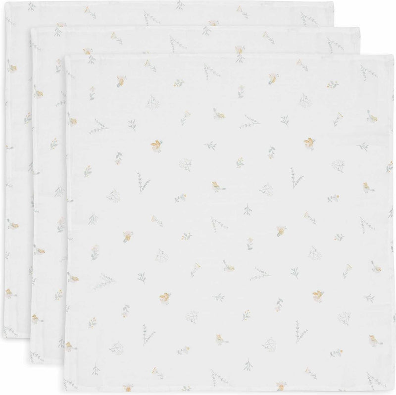Jollein hydrofiele doek small 70x70cm lovely birds (3pack)