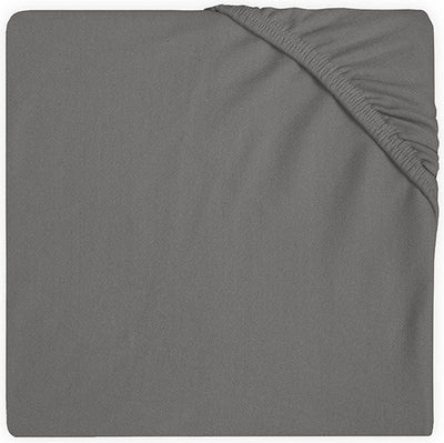 Jollein - baby hoeslaken boxmatras jersey (storm grey) - katoen - hoeslaken baby, hoeslaken box - 75x95cm