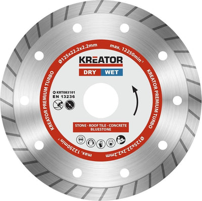 Kreator krt083101 diamantschijven set – ø125mm – universeel