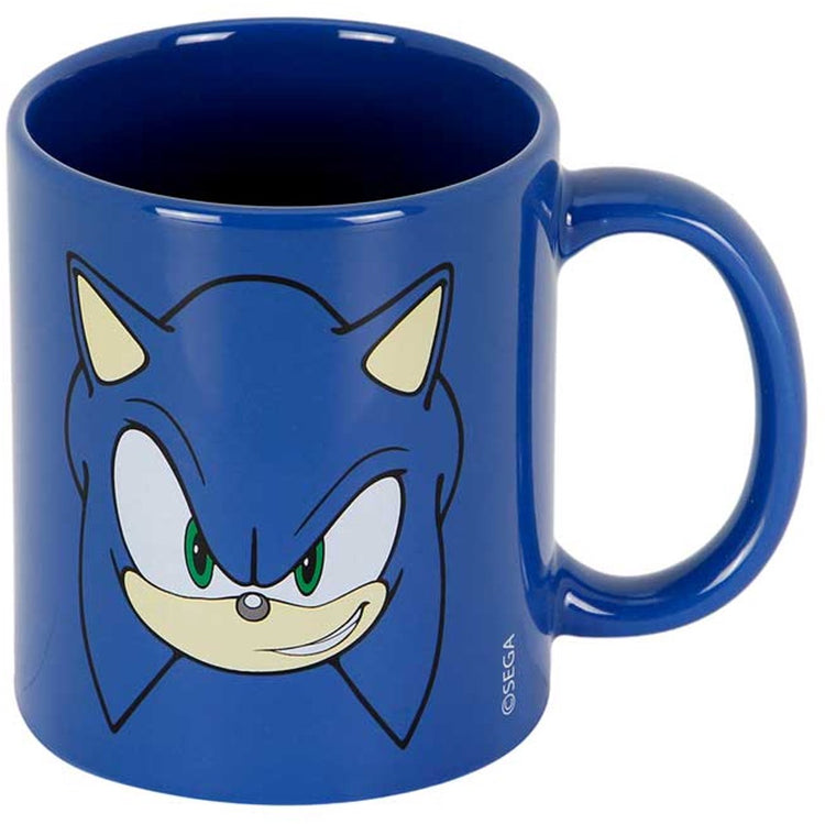 Karactermania - sonic the hedgehog - sega gezicht - mok in geschenkverpakking - mokken - koffietassen - blauw