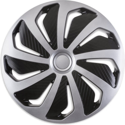 Versaco wieldoppen 16 inch - wind zwart zilver - 4 stuks