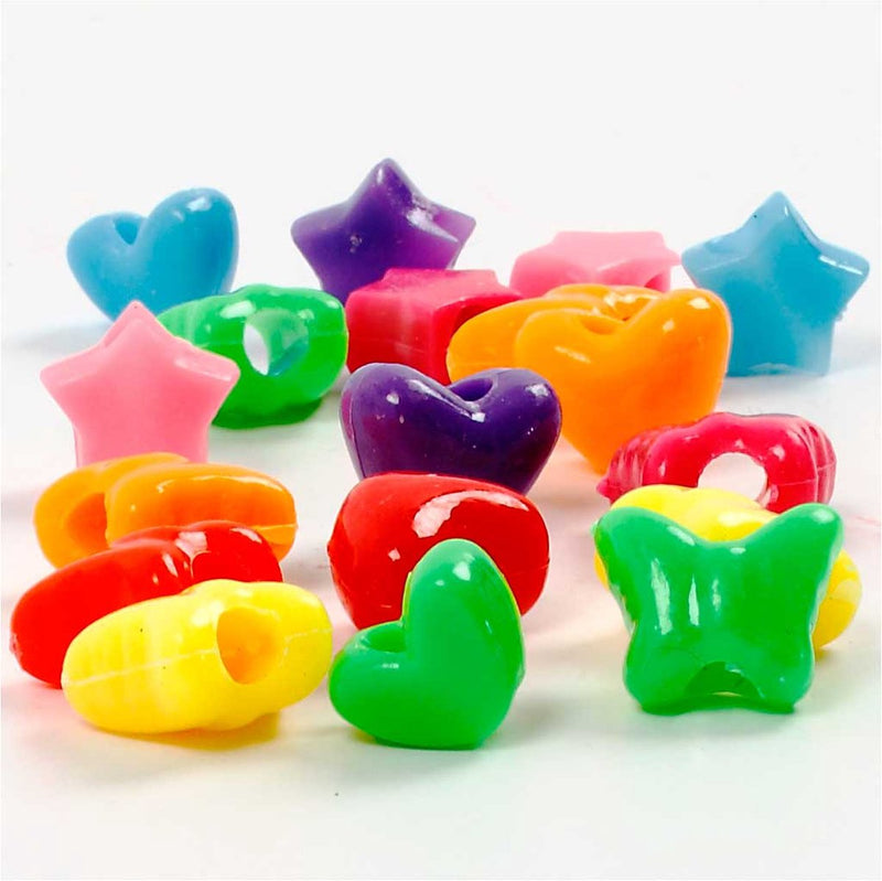 Creativ company cc novelty beads, dia. 10 mm, hole size 3,5 mm, ca. 1530 pc, assorted colours, 400 g, 700 ml 1 tub