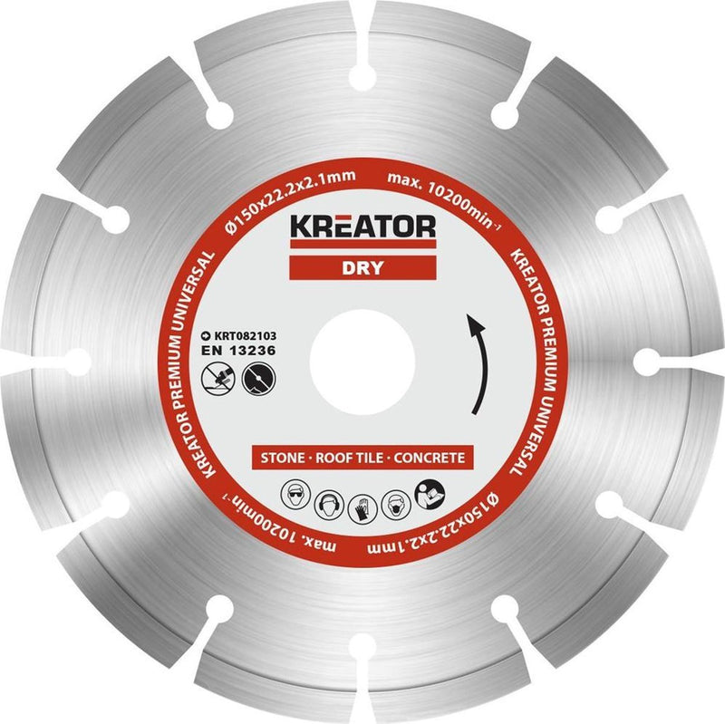 Kreator krt082103 diamanten doorslijpschijf – ø150mm