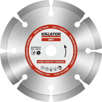 Kreator krt082100 diamantschijf √ò89 mm - premium - steen beton dakpan