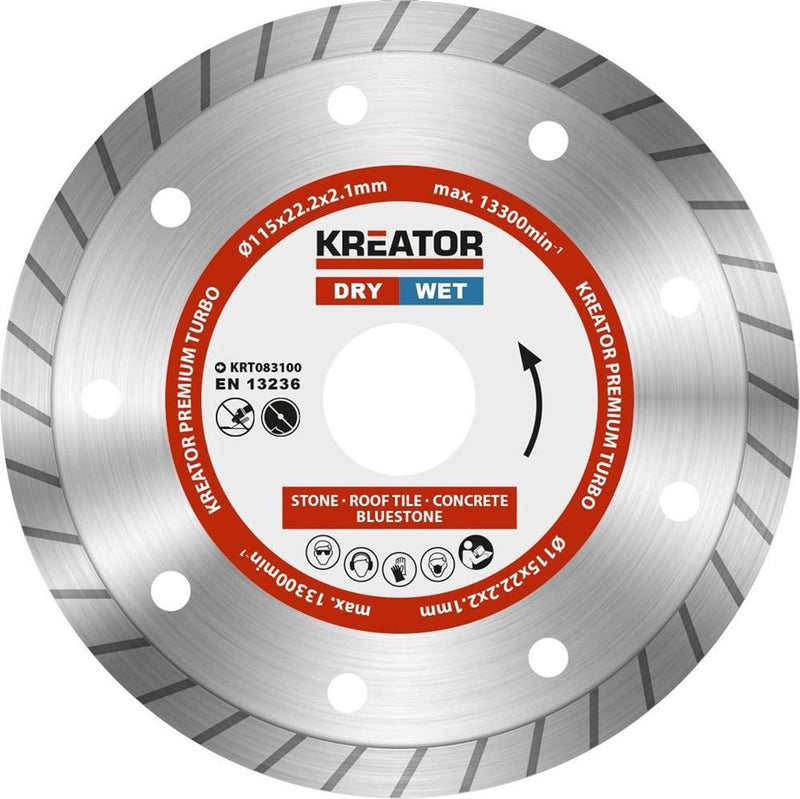 Kreator krt083100 diamantschijven set – ø115mm – universeel