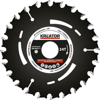 Kreator krt020305 invalzaagblad - ø115 mm - 24 t