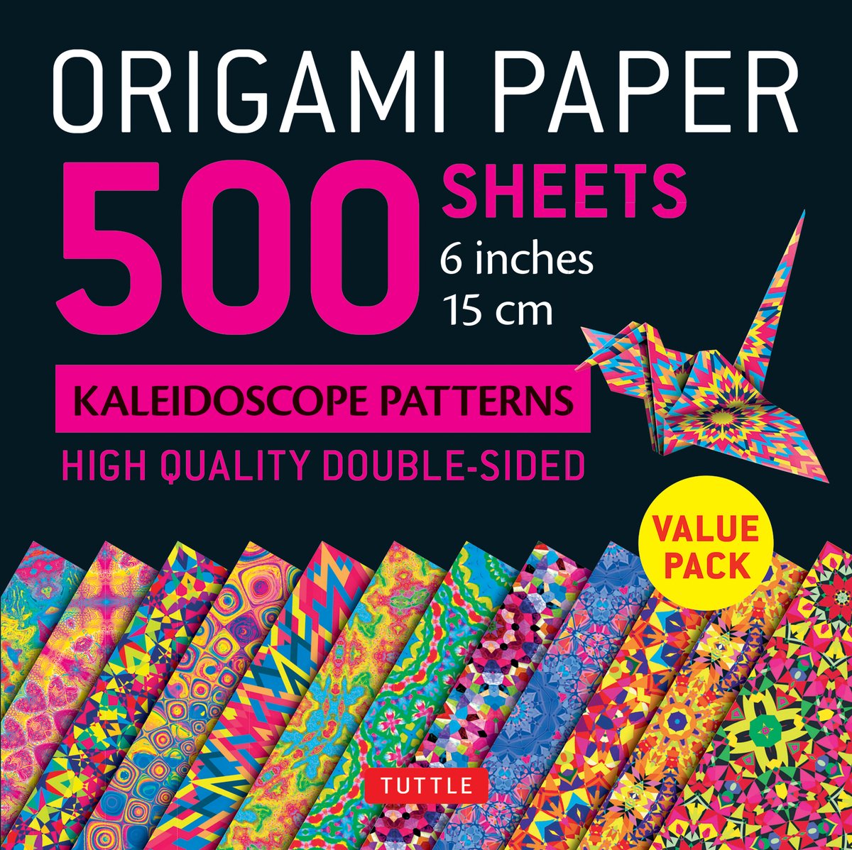 Merkloos sans marque origami paper - 500 sheets kaleidoscope patterns- 6'' (15 cm)
