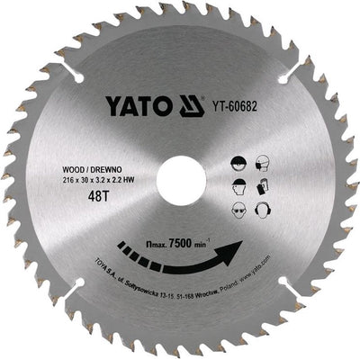 Yato cirkelzaagblad ø216 mm - 48t - binnendiameter - 30 mm