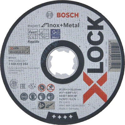 Bosch x-lock doorslijpschijf 125x1mm inox recht